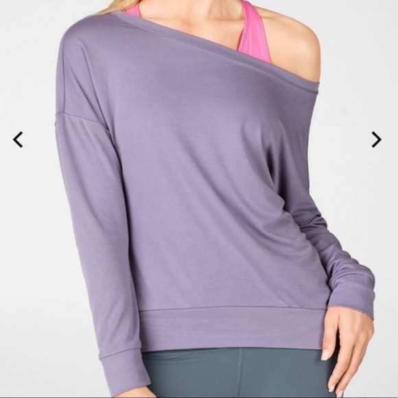 Fabletics Betty Dove Pull Over Long Sleeve Top,Purple,Size L - Picture 3 of 13